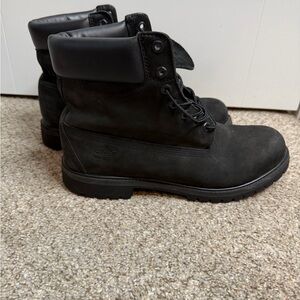 Timberland Boots Mens Size 11.5 M Black Nubuck Leather Waterproof Classic 6-Inch